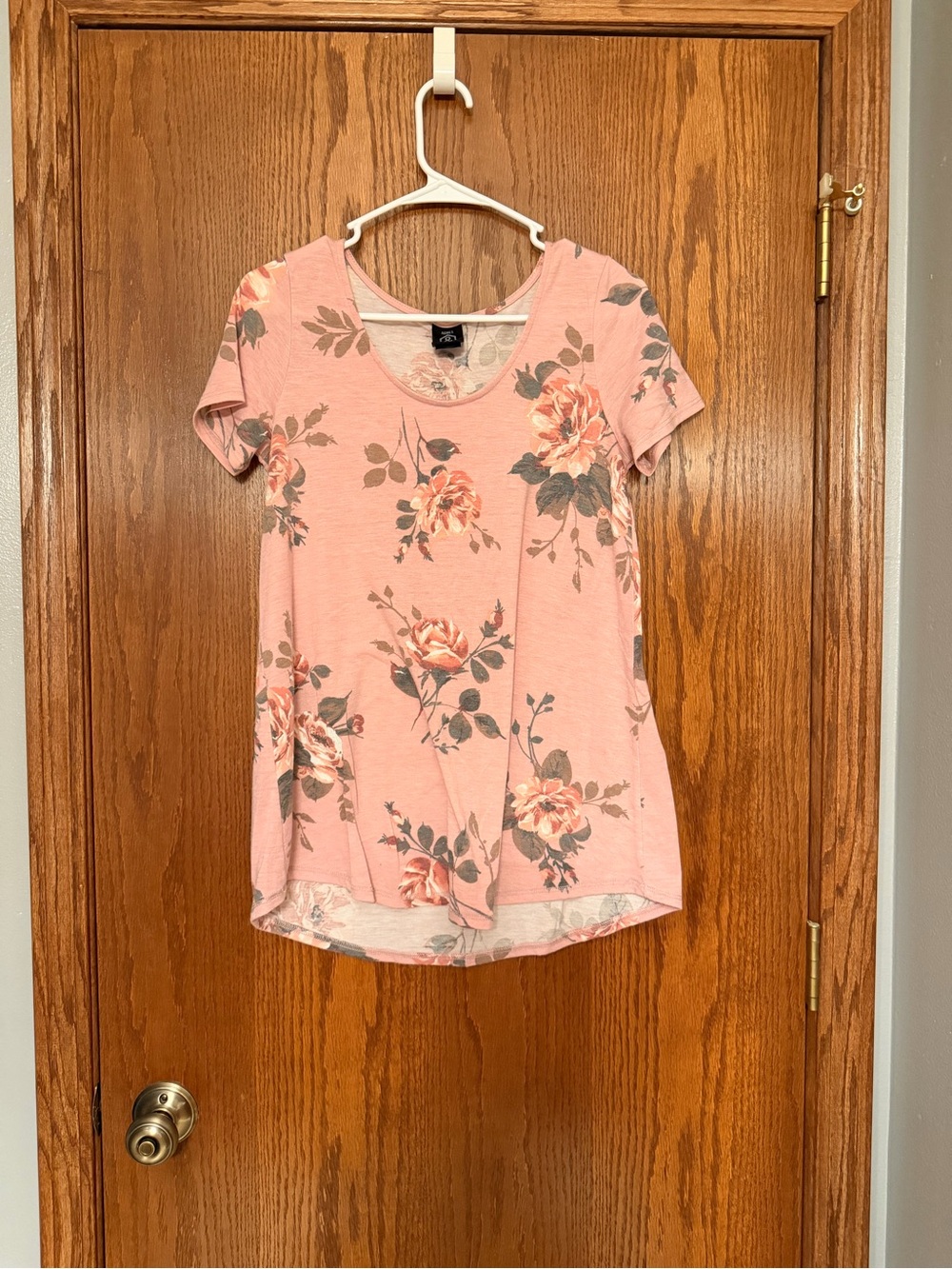 Agnes & Dora Pink Floral Scoop Neck Tee